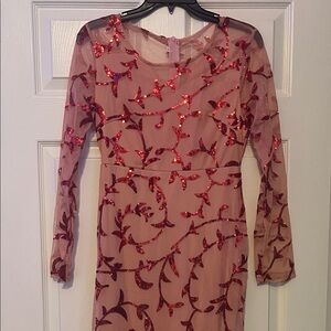 Elegant Red Sequin Dress